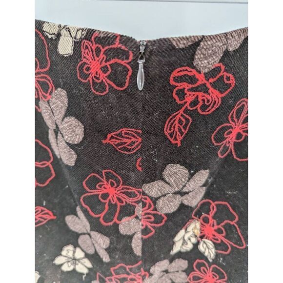 Hobbs Women Deep Purple Floral Print Pencil Cut Cotton Mini Skirt Size 10 - Picture 6 of 8